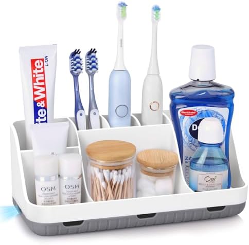 Toothbrush Holder for Bathroom Countertop, Electric Toothbrush an...