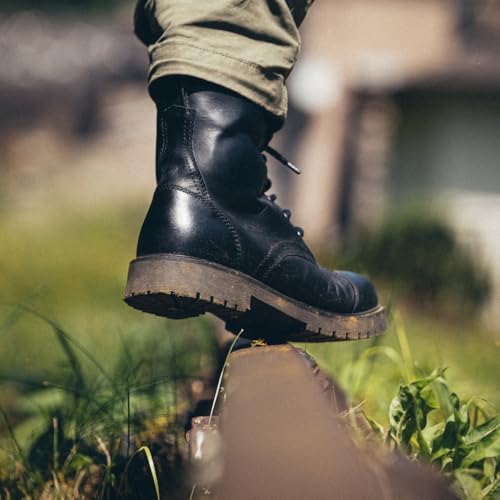 Image of Trip Machine Company Premium Leather Men's Motorcycle Riding Boots - Brute | 3 Point Protection | Ankle, Toe & Heal Protectors | Light Weight | Anti Slip Sole | With Side YKK Zipper | Lifestyle Boots