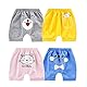 DUDUFUN 4er-Pack kleine Baby Mädchen Jungen Baumwoll Haremshosen Shorts Cartoon Bedruckte Shorts-Outfits,2-3 Jahre