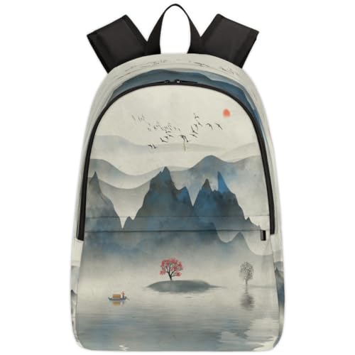Sac de voyage pour ordinateur portable au motif de paysage japonais