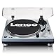 Lenco L-3809 Plattenspieler - DJ Plattenspieler mit Direktantrieb - USB - Vorverstärker - 33 und 45 U/min - MMC - RCA- Line Out - Blau Metallic