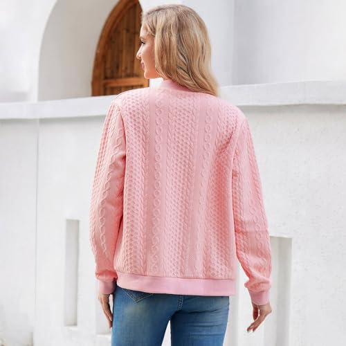 Womens Long Sleeve Zip Up Sweatshirts Jackets Full Zipper Lightweight Jacket Loose Outwear Coat4