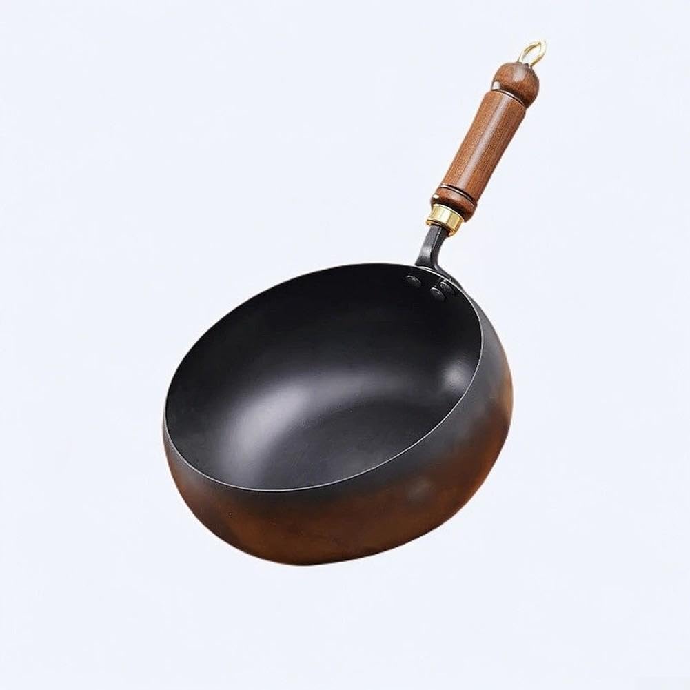 Poêle Wok Chinoise 24cm Fer Massif Revêtement Poêle Wok Chinoise(A)