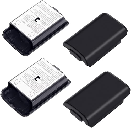JeanAnte Battery Pack Cover for Xboxes 360, 4 Pack Replacement Battery Pack Cover for Microsoft Xboxes 360 Wireless Controller - Black