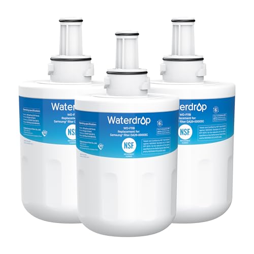 Image of Waterdrop Replacement for Samsung DA29-00003G, DA29-00003B, DA29-00003A, Aqua-Pure Plus, HAFCU1, RFG237AARS, FMS-1, RS22HDHPNSR, RSG257AARS, WSS-1 Refrigerator Water Filter, 3 Filters