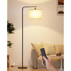 Lampara de Pie Salon Regulable – 11 Temperaturas, Control Remoto & Interruptor de Pie, Bombilla LED 8W Energía Eficiente, Amigable con Ojos, Perfecta para Sala de estudio, Dormitorio y Oficina