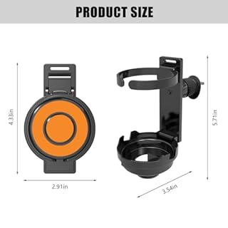 TNAIYH Car Air Vent Cup Holder, Shock-Proof Foldable Vehicle Air Outlet Drink Holder Extender Adapter with Base, Automotive Interior Bottle Accessories, Universal for SUV Sedan Truck (Orange)