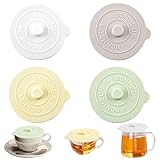 4 Piezas Tapas de Silicona para Tazas de Grado Alimenticio, 9.5cm Tapas de Taza de Vidrio Antipolvo, tapas de Silicona Reutilizables a Prueba de Polvo, para el Hogar, al Aire Libre, tazas de Café
