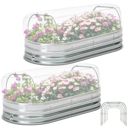 Woanger 2 Pack Garden Netting for Raised Beds with Hoops, for 8x4x1 ft
