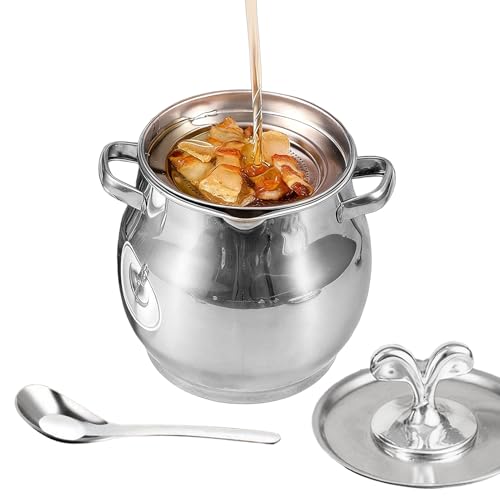 Gestione Efficiente del Grasso: Il contenitore per grasso con filtro monostrato integrato consente una raccolta del grasso liquido, garantendo la minimizzazione degli sprechi alimentari attraverso una separazione ottimale tra grasso e cibo che promuove una conservazione comoda e pratica. Questo design innovativo supporta una gestione semplificata dei residui di cottura, contribuendo a ridurre i rifiuti in cucina e a mantenere un ambiente organizzato e funzionale per l'uso quotidiano, co