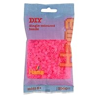 Sachet de 1000 perles a repasser hama midi cerise fluorescent - loisirs creatifs - 207-33