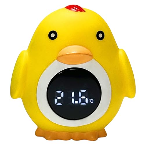 Termómetro de baño de bebé forma de pollo Termómetro digital de agua lindo con agua con pantalla LED Termómetro de baño infantil para temperaturas seguras y acogedoras, termómetro de baño