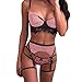 Tiukalh Damen Dessous Spitzen Reizwäsche Body Bodysuit Set Nachthemd Unterwäsche Höhe Taille Babydoll Bikini Halter Push Up Nachtwäsche Sexy Sleepwear