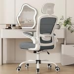 Mimoglad Office Chair, Comfy Desk Chair - High Back Ergonomic Computer Chair with Adjustable Lumbar Support & Headrest, Flip-up Armrests for Guitar Playing, Swivel Task Chair for Home Office