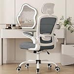 Mimoglad Office Chair, Comfy Desk Chair - High Back Ergonomic Computer Chair with Adjustable Lumbar Support & Headrest, Flip-up Armrests for Guitar Playing, Swivel Task Chair for Home Office