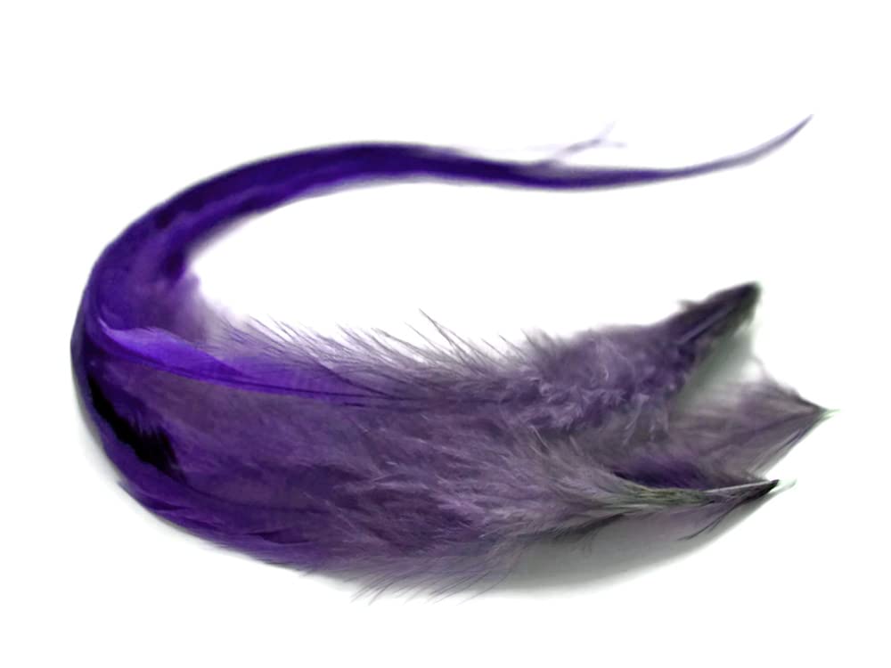 4 Pieces - Pandora Blendz Ombre Thick Long Whiting Farm Rooster Hair Extension Feathers Summer Craft Supply | Moonlight Feather