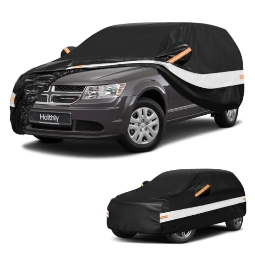 Image of 10 Layers SUV Car Cover Custom Fit for Dodge Journey (2008-2020), Waterproof All Weather for Automobiles, Outdoor Full Cover Sun Dust Rain Protection with Cotton. Black