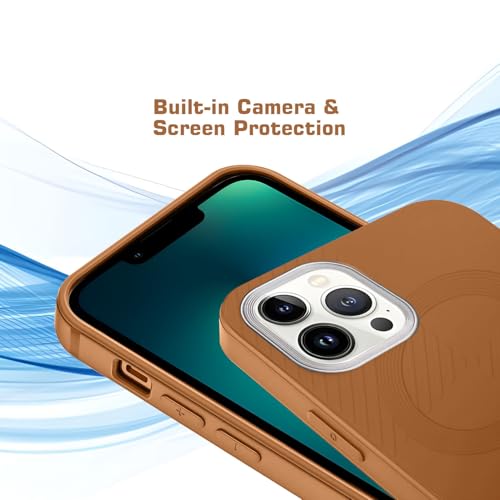 Image of AIBEX Hybrid iPhone 14 Pro Back Cover Case Compatibe with Mag Saf | Shockproof Design |Camera Protection Bump | Back Cover Case for iPhone 14 Pro (PC, TPU) (Brown)