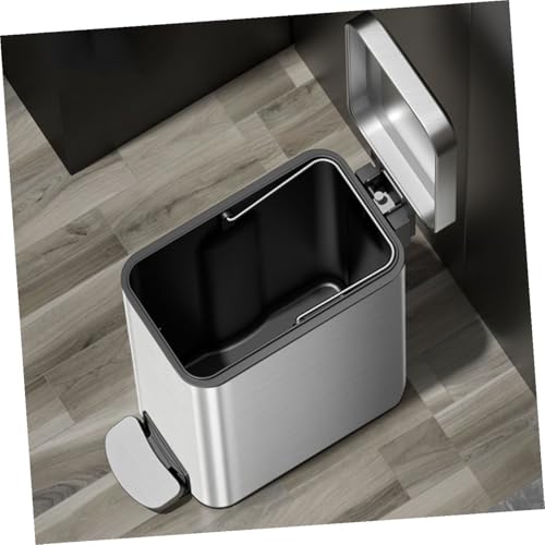 Caneca de basura de acero inoxidable con pedal para cocina y oficina miniatura 4