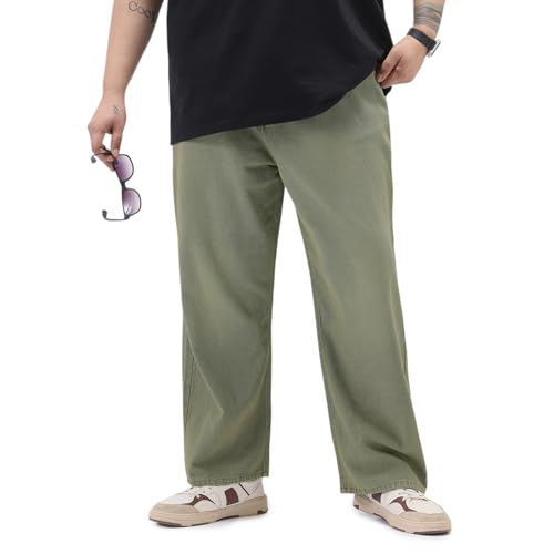 Image of Urbano Plus Men's Loose Baggy Fit Heavy Washed Jeans Non-Stretchable