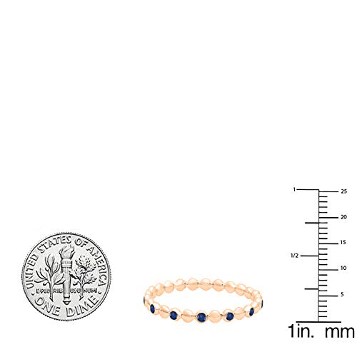 Dazzlingrock Collection Round Gemstone Beaded Womens Wedding Band, Available in 10K/14K/18K Solid Gold4