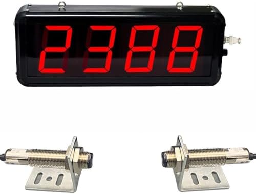 Digital Laser Counter with LED Display, Counts Up to 9999, 20m Range, Plus Minus Function for Accurate Production Line Tracking