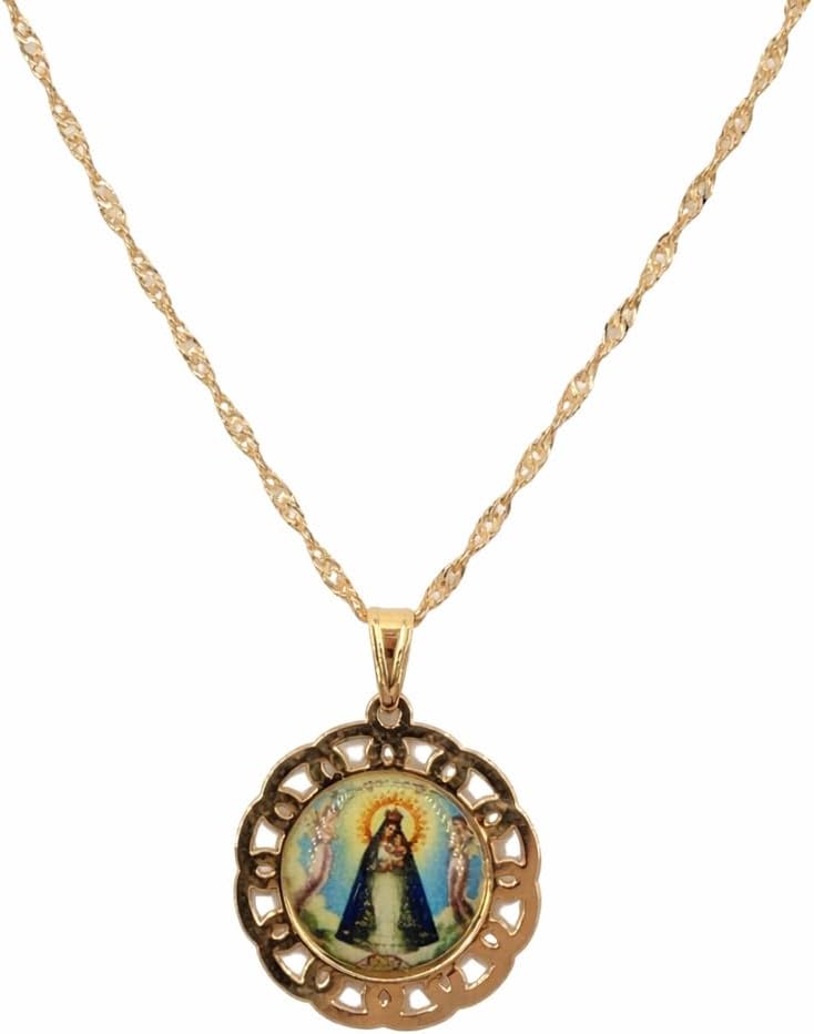 SIFRIMANIA Catholic Gold Plated Religious Medal Spiral Chain for Kids and Women