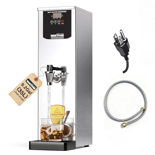 Image of WantJoin Hot Water Dispenser - Commercial Water Boiler 35L(9.2 GAL) /H Step-Heating Adjustable Temperature Control 32F - 212F for Coffee Boba Tea Shop Office, Silver
