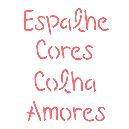 Stencil de Acetato para Pintura OPA Simples 14 x 14 cm - 2214 Frase Espalhe Cores