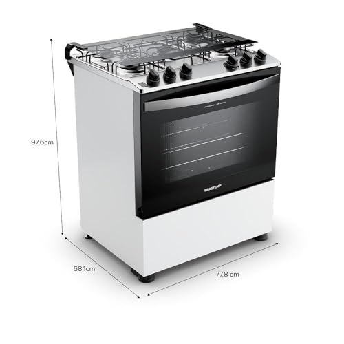 Fogão Brastemp 5 Bocas Com Botões Removíveis e Exclusivo Aro Protetor BFS5NDB – Bivolt