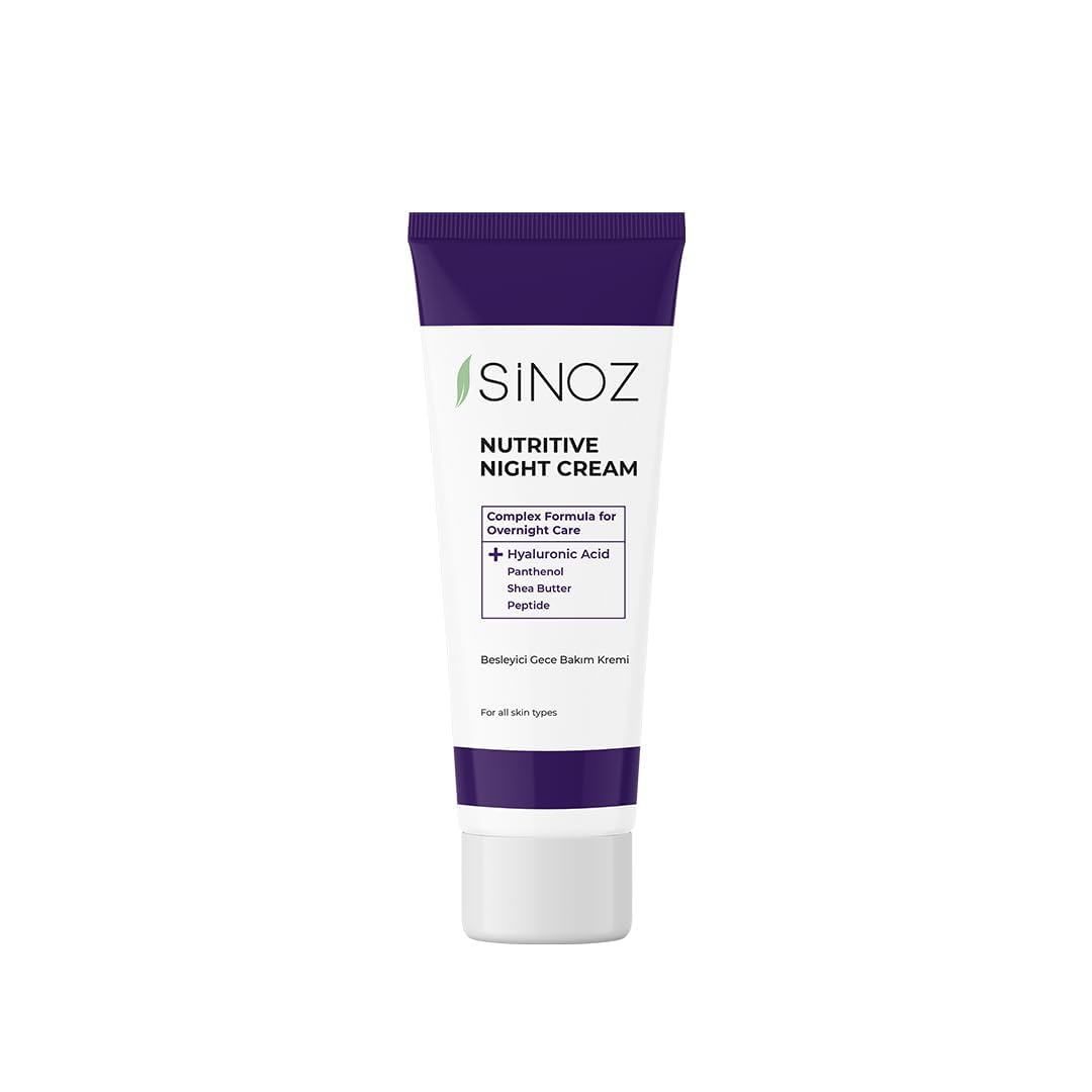 Sinoz Night Care Cream | Anti-Wrinkle Face Cream with Shea Butter & Panthenol | Skin Renewal & Hydration While You Sleep | For All Skin Types | 50 ml