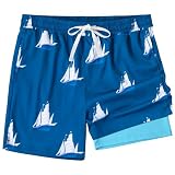 XOMZG Men's Swim Trunks，Mesh Lining Quick Dry with Pockets Beach Shorts Hawaiian