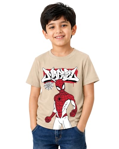 Image of Kuchipoo Marvel Boys Avengers & Spider-Man Printed Cotton T-Shirt Combo | Superheroes Graphic Cotton Tees | Casual Summer Wear | Pack of 3