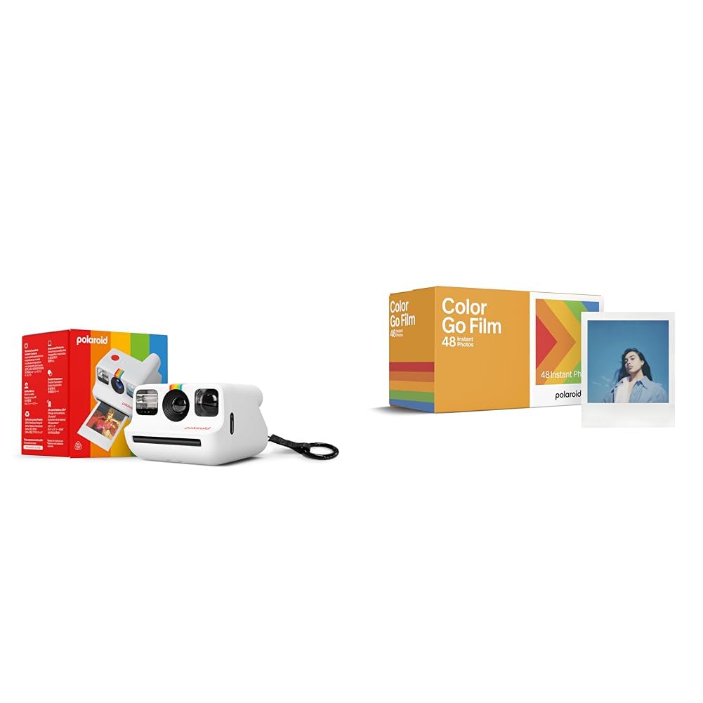 Polaroid Bundle Go Gen 2 White + Black Clip + Go Film- 48 photos (6packs)