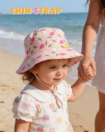 HONGTEYA Baby Sun Hat Toddler Boy Bucket Hat Kids Summer Beach Hat Wide Brim Sun Protection — view 4