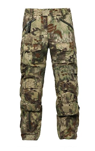 ZAPT Tactical Ripstop Combat Pants with Knee Protector Airsoft Paintball Military Camo Uniform Army Camouflage Trousers (Mandrake Camo, 32)