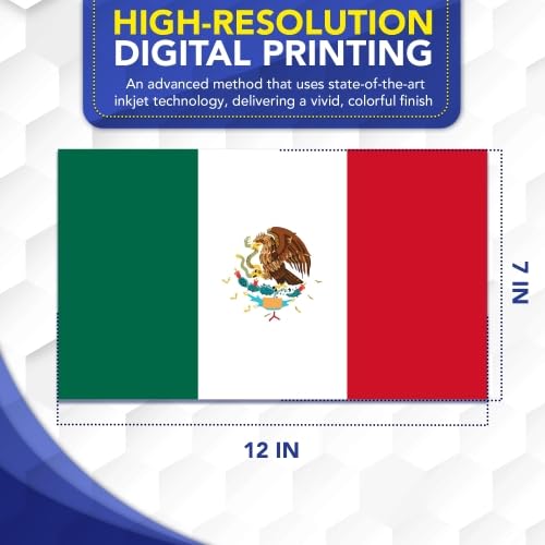 Image of Magnet Me Up Mexican Mexico Flag Car Magnet Decal, 7x12 Inches, Heavy Duty Automotive Magnet for Car, Truck SUV