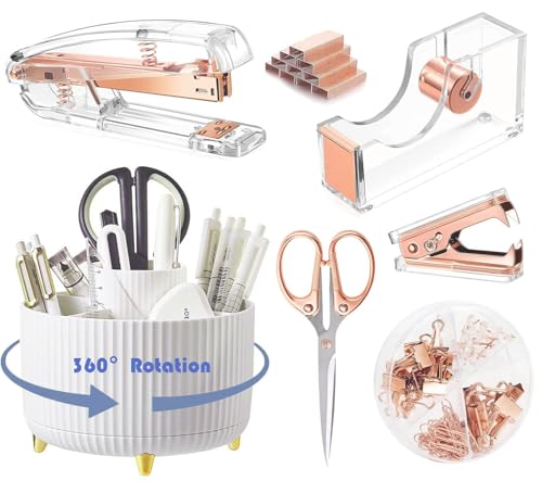 Gawsey Desk Organizers and Accessories Set with 360-Degree Rotating Pen