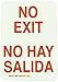 Brady 90690 10" Height, 7" Width, B-347 Plastic Red On Green Color Glow-In-The-Dark Safety Sign, Legend "No Exit/No Hay Salida"