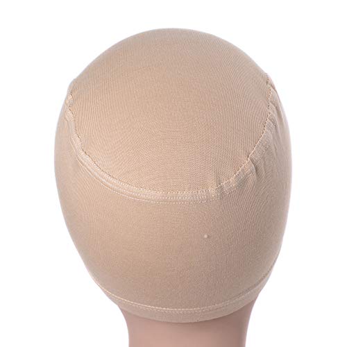 1 Stück Wig Cap Bambus Kappe unter Perücke zu Tragen Elastische Bambus Stoff Perückenkappe (Beige)