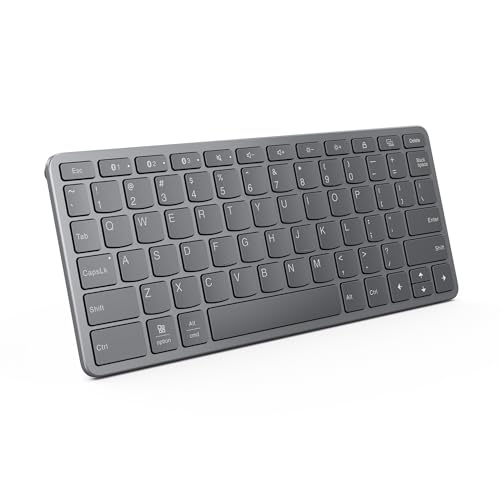Lenovo Teclado Inalámbrico Multidispositivo (Android, Windows, iPadOS - Bluetooth, USB-C, 12 Teclas de Función) QWERTY Español - Color Gris Luna