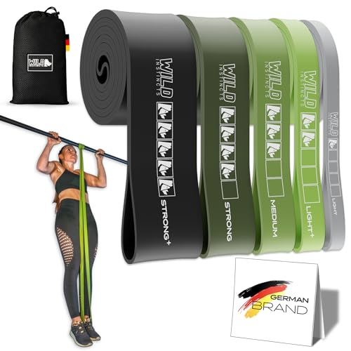 Wild Instincts® Bandes Résistantes pour Tractions/Bandes Élastiques Musculation/Bande Élastique Fitness/Bande Élastique Tractions pour Crossfit &...