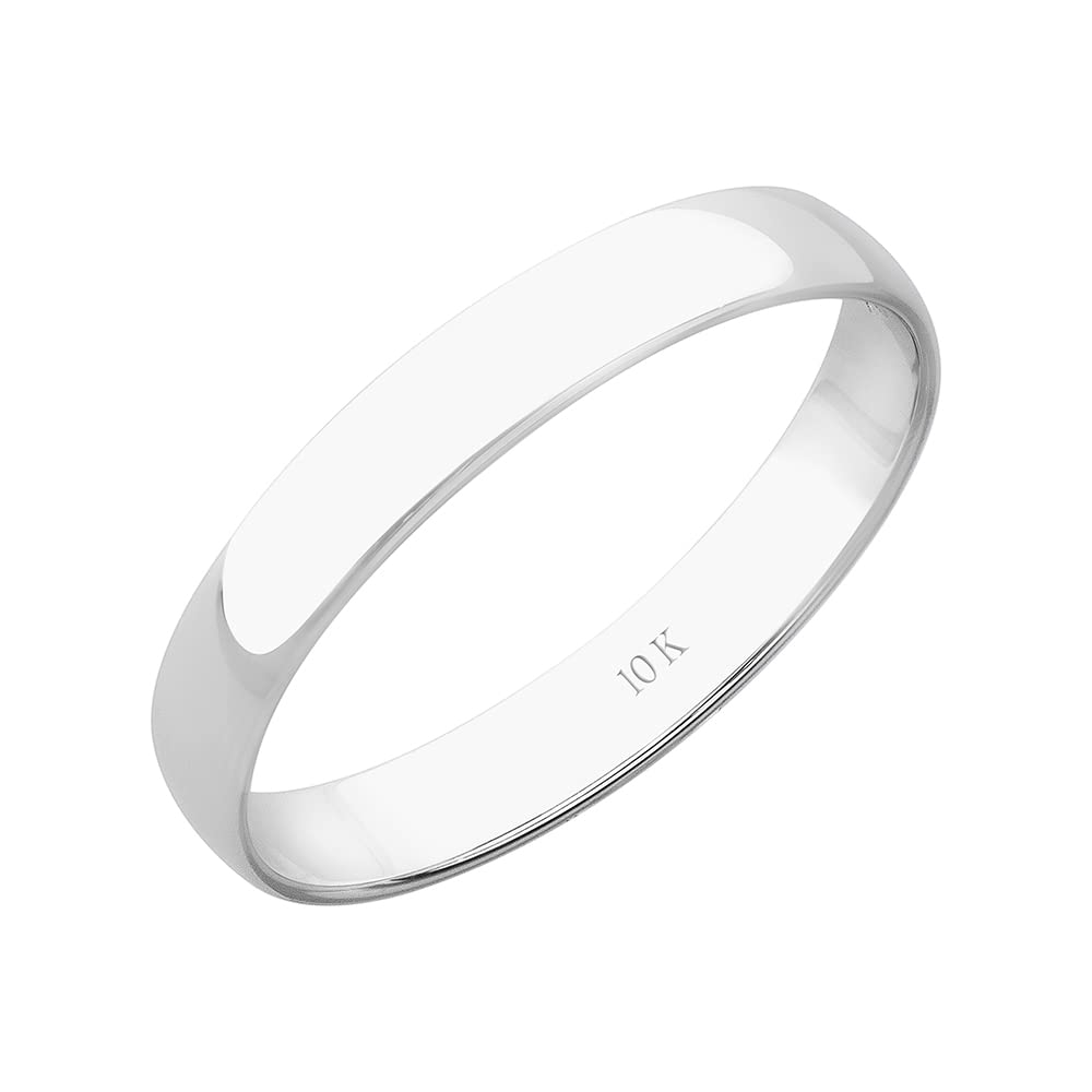 Men’s or Women's 10K or 14K Rose, White or Yellow Gold 3MM Classic Plain Simple Wedding Band by Brilliant Expressions