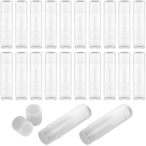 20PCS Leer Lippenstift Tubes, Leere Lippenpflegestift Behälter,Leere Tuben zum Befüllen mit Kappe für Lippenbalm, Selbstgemachten Balsam Cover