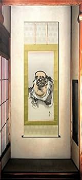 Amazon.co.jp: 秀堂『達磨』日本画 掛け軸 人物 仏画 だるま