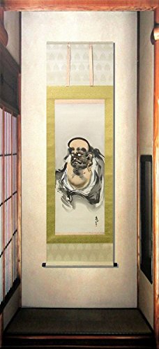 Amazon.co.jp: 秀堂『達磨』日本画 掛け軸 人物 仏画 だるま 達磨大師