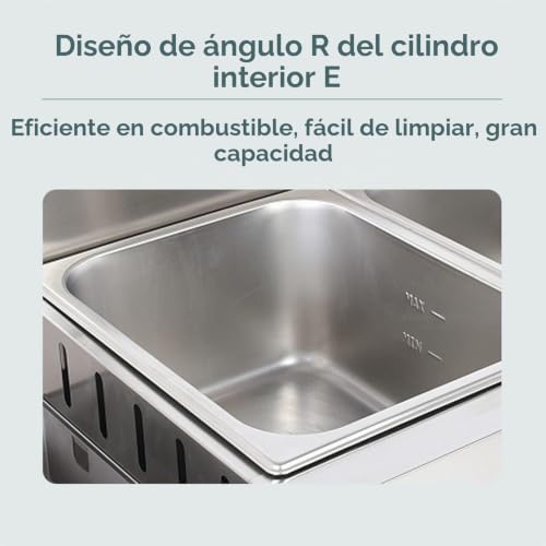 Freidora a gas industrial de acero inoxidable con dos cestas grandes para encimera 5