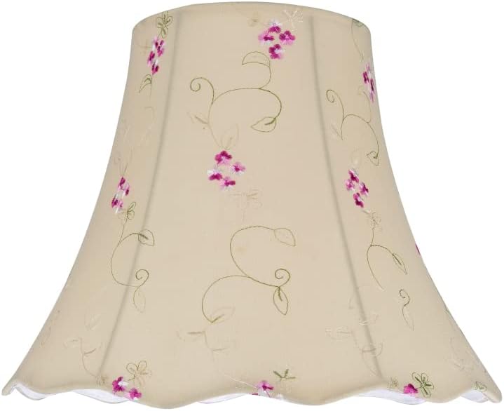 Aspen Creative 34036A Transitional Scallop Bell Shape Spider Construction Lamp Shade in Apricot, 14" wide (7" x 14" x 11 1/2")