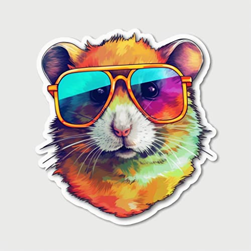 Image of Yoonek Graphics Hamster Vinyl Decal Sticker for Car, Laptop, Tumbler, More. #005567