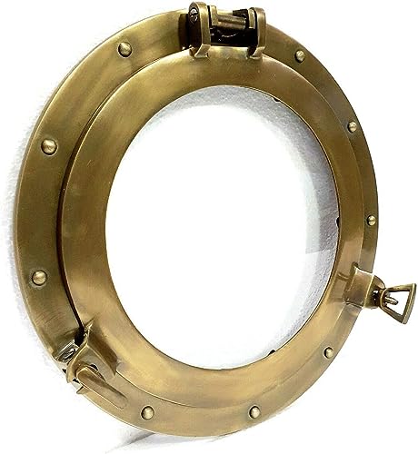 12" Antique Brass Porthole Window